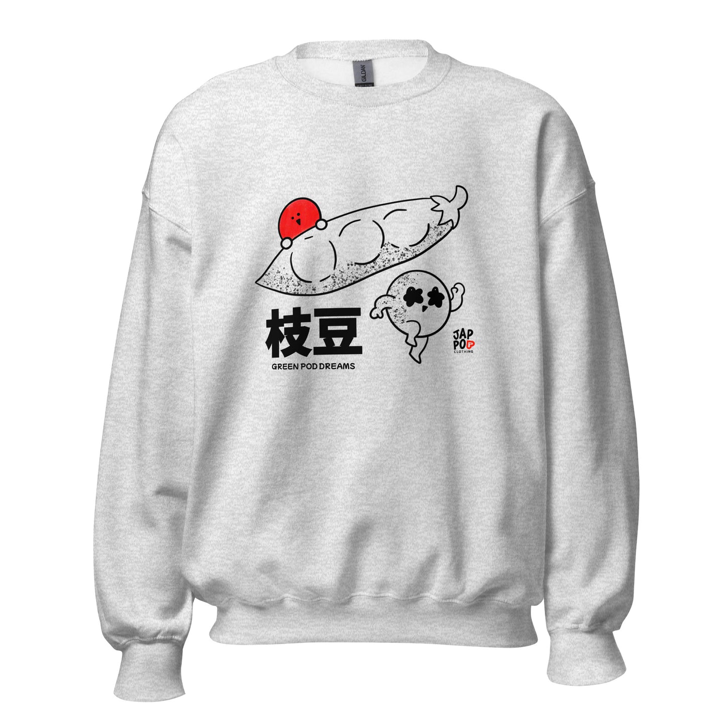 Unisex sweatshirt featuring a calm edamame-inspired illustration with flowing vines.