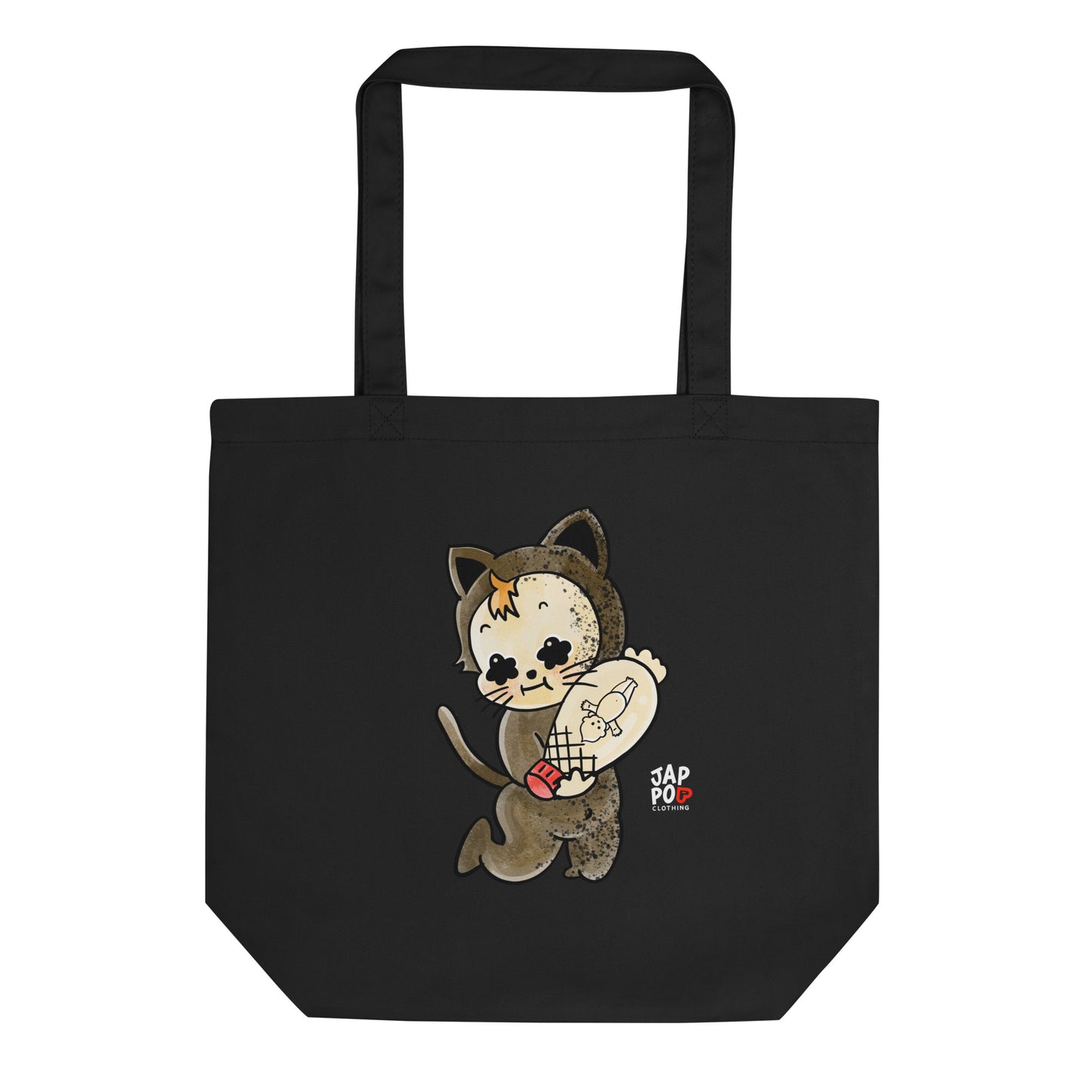 Meow-Yo Japanese cat mayonnaise wordplay eco tote bag illustration