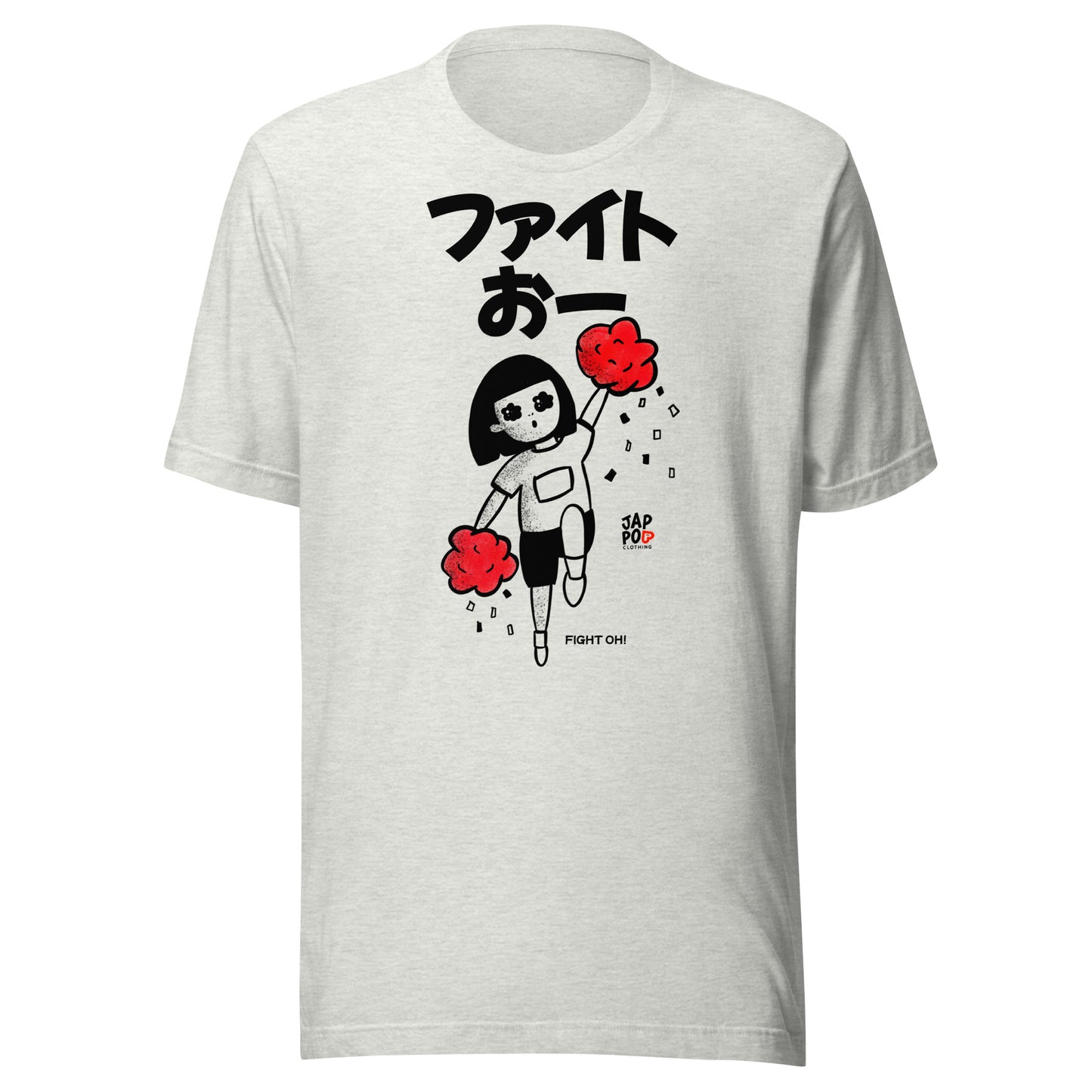 Unisex t-shirt featuring a lively cheerleader with pom-poms and a “Fight Oh!!!!” message.
