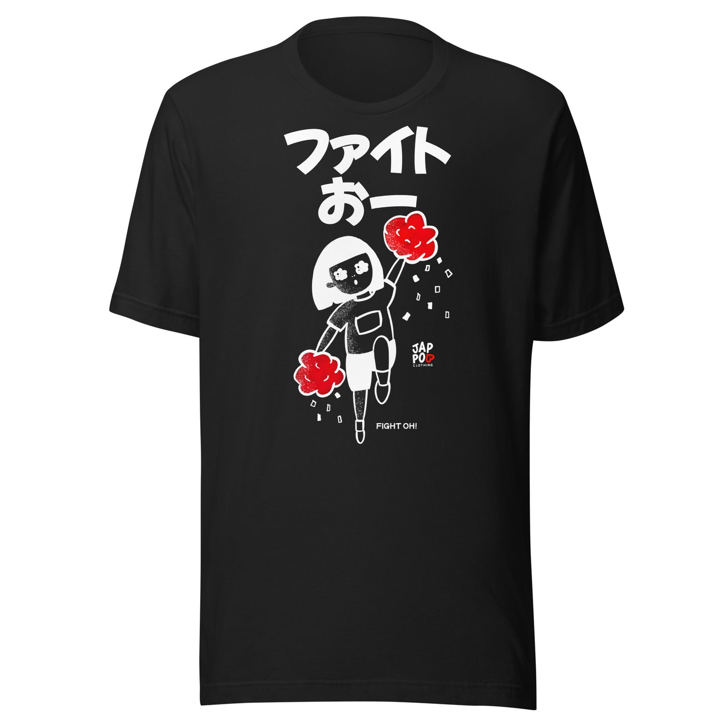 Unisex t-shirt featuring a lively cheerleader with pom-poms and a “Fight Oh!!!!” message.