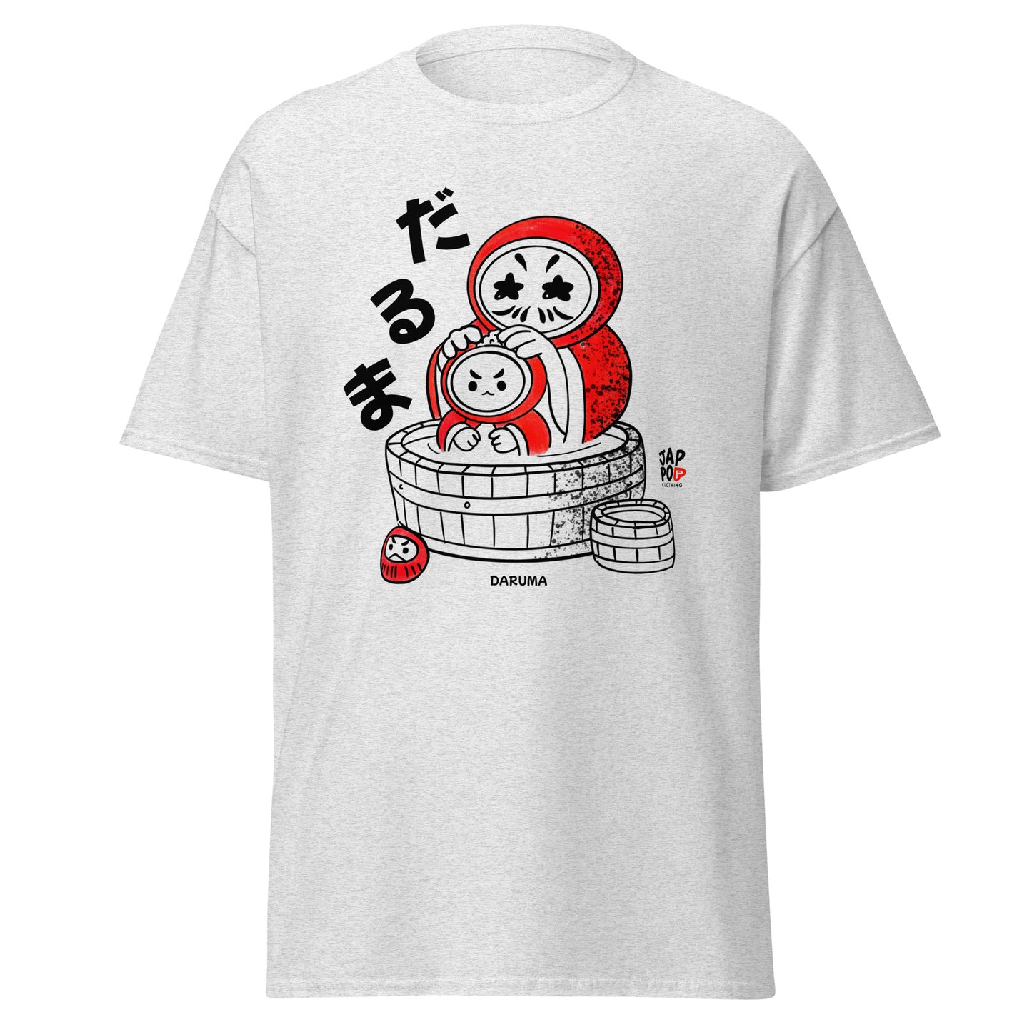 Unisex t-shirt featuring an adorable Daruma family soaking together in a bath.