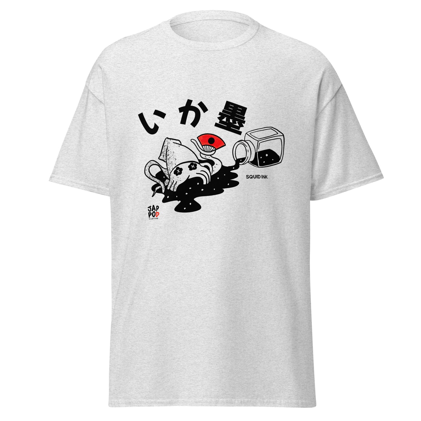 Unisex t-shirt featuring a bold illustration inspired by Japanese squid ink cuisine.