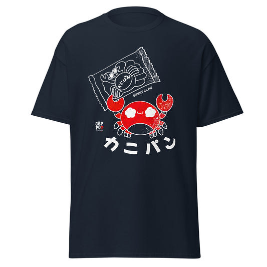 Unisex t-shirt featuring a playful illustration inspired by Japanese kani-pan sweet bread.