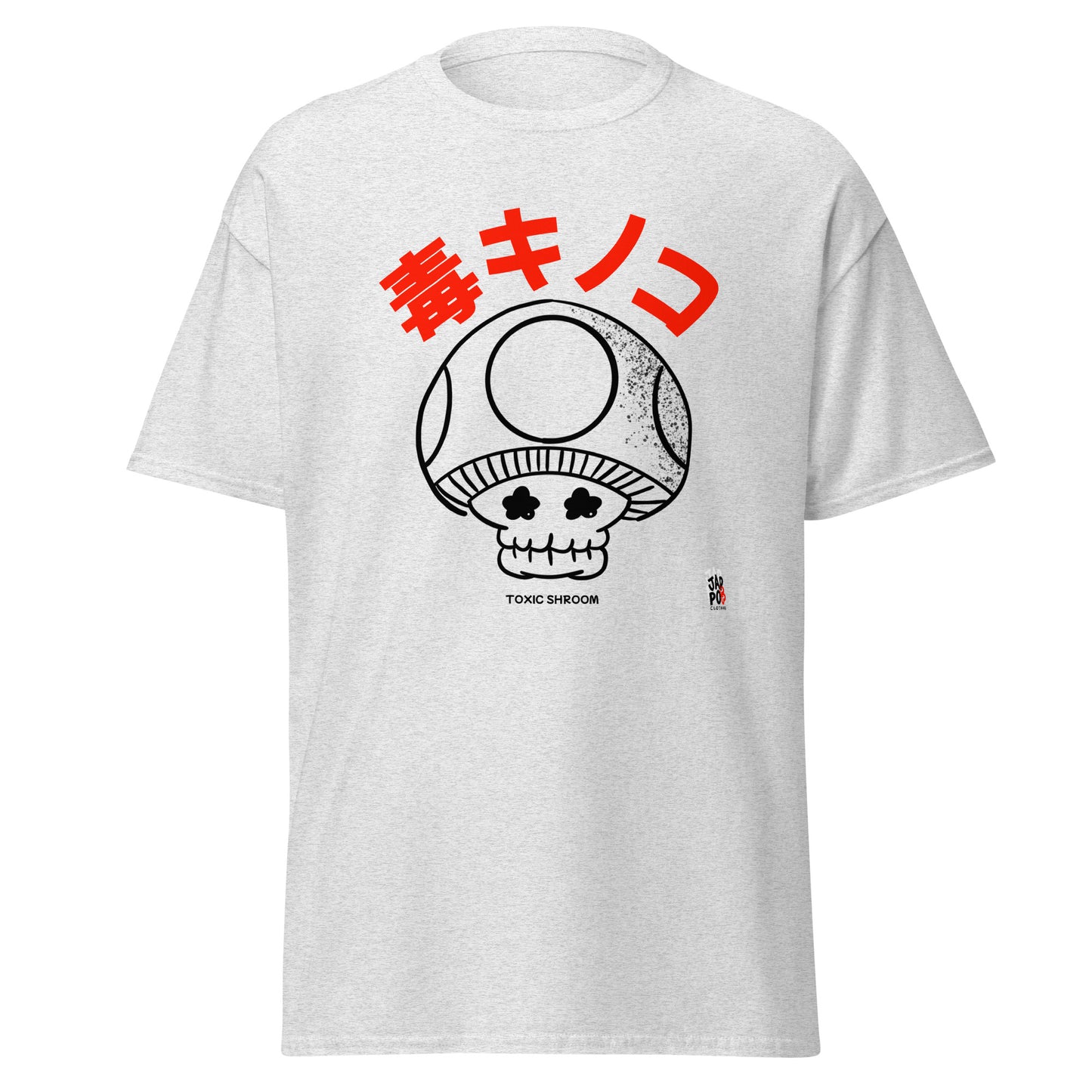 Unisex t-shirt featuring a psychedelic poisonous mushroom illustration inspired by 毒キノコ.