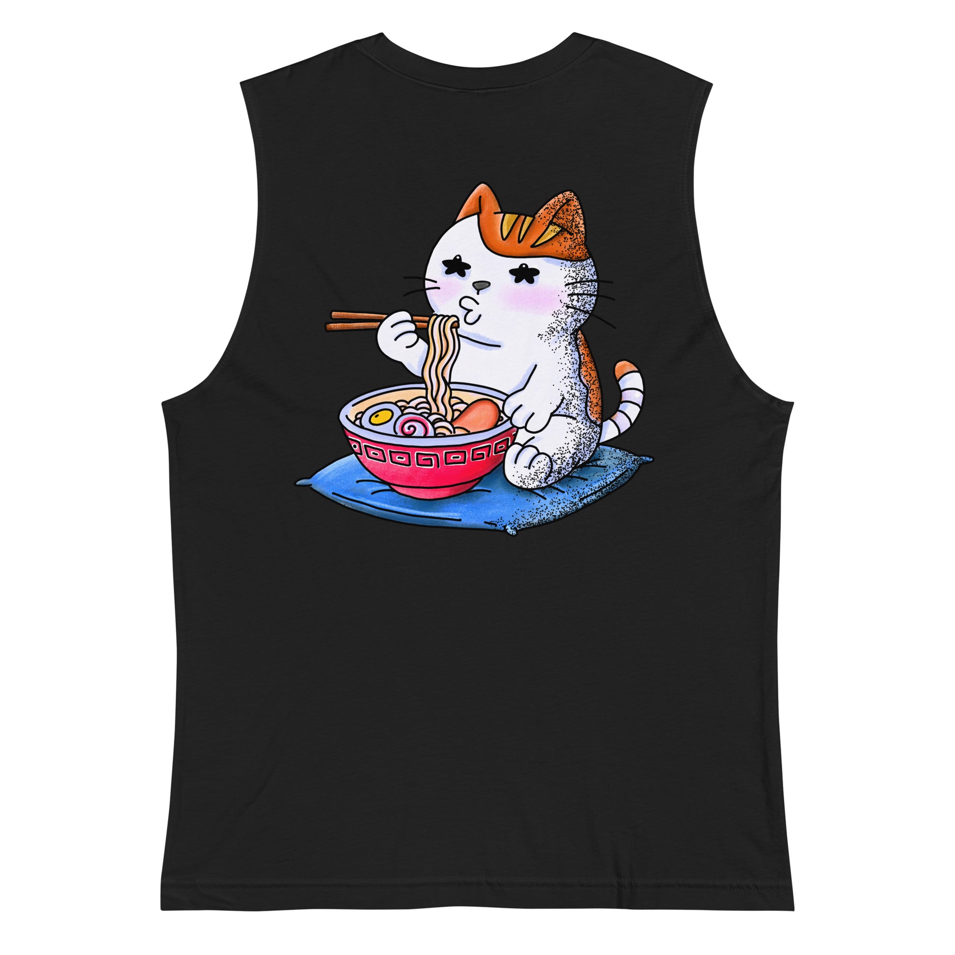 Funny Japanese wordplay tank top inspired by nekojita (cat tongue) featuring a playful JapPop illustration about not being able to handle hot food.