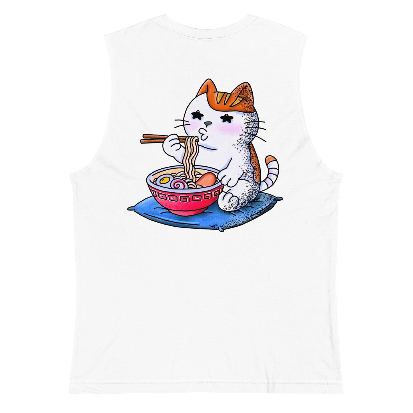 Funny Japanese wordplay tank top inspired by nekojita (cat tongue) featuring a playful JapPop illustration about not being able to handle hot food.