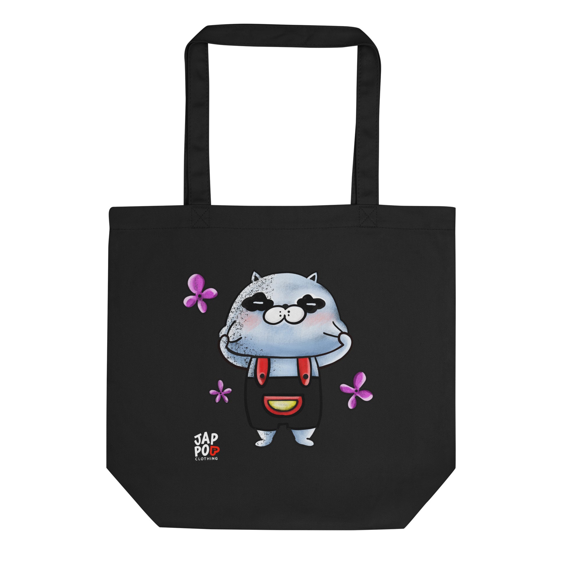 Eco tote bag featuring a stretchy, bouncing character inspired by ビヨーン.