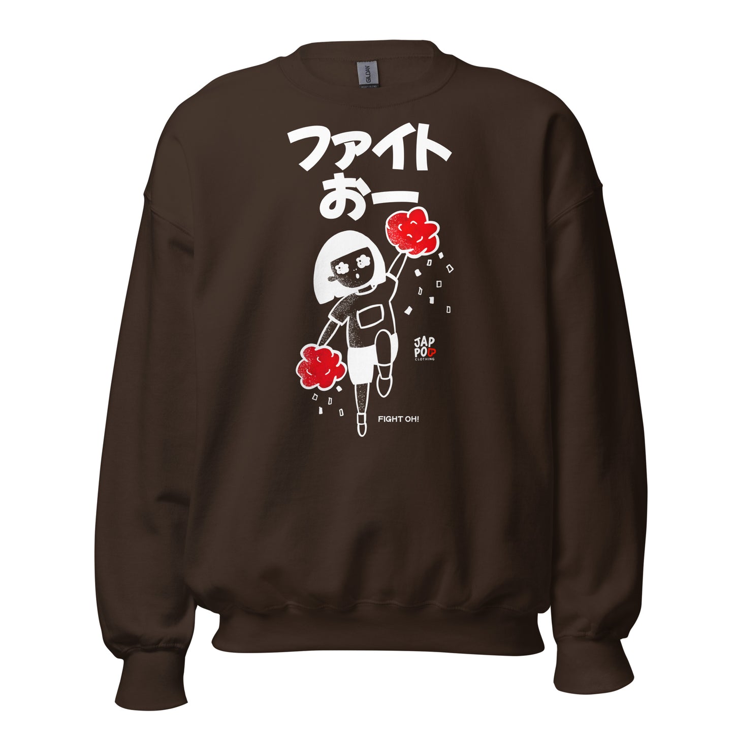 Unisex sweatshirt featuring a cheerful cheerleader illustration with pom-poms and “Fight Oh!!!!”.