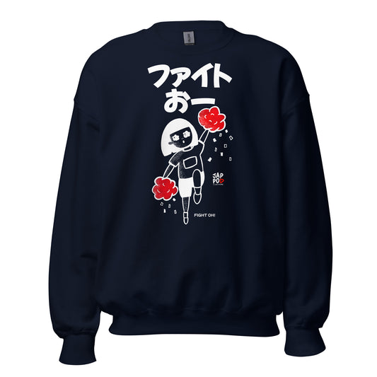 Unisex sweatshirt featuring a cheerful cheerleader illustration with pom-poms and “Fight Oh!!!!”.