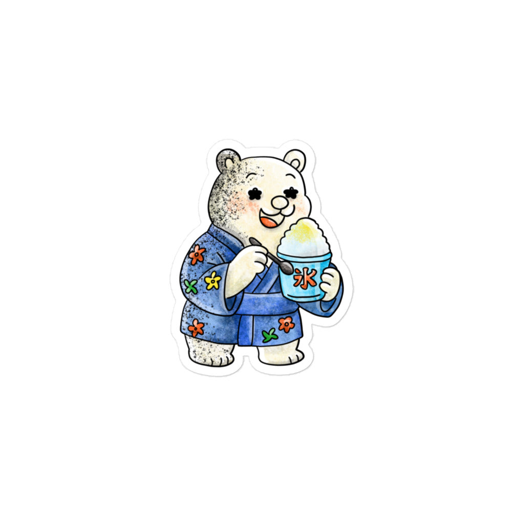 Playful JapPop sticker featuring an illustration inspired by Japanese shaved ice (kakigōri), a beloved summer dessert.