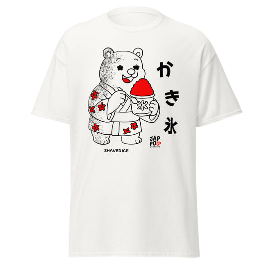 JapPop graphic T-shirt featuring a playful illustration inspired by Japanese shaved ice (kakigōri), a nostalgic summer dessert.