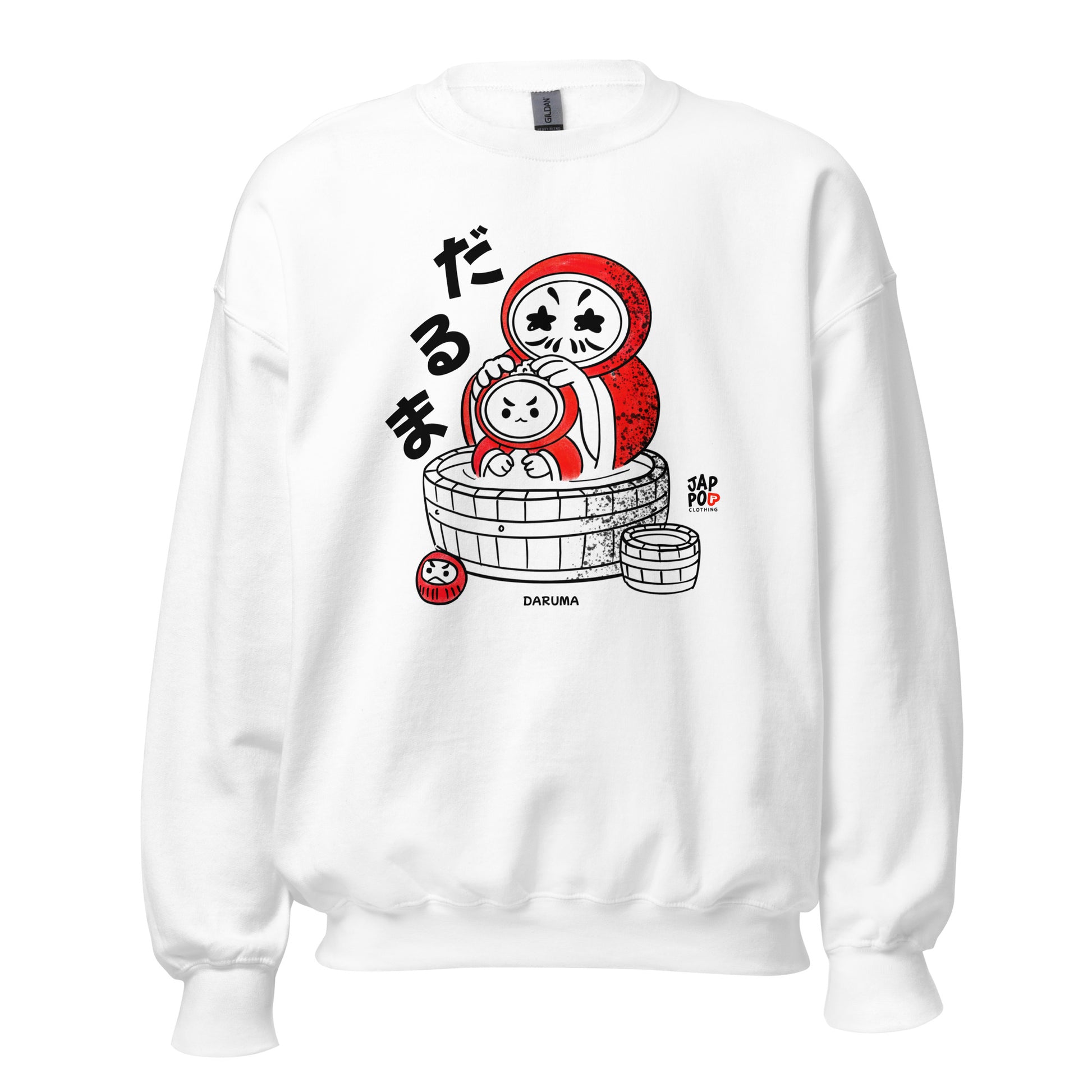 Unisex sweatshirt featuring a cute Daruma family enjoying a bubbly bath.