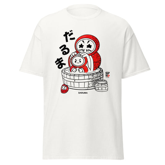 Unisex t-shirt featuring an adorable Daruma family soaking together in a bath.
