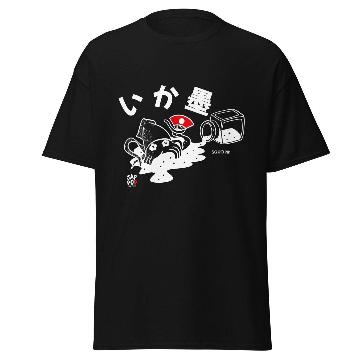 Unisex t-shirt featuring a bold illustration inspired by Japanese squid ink cuisine.