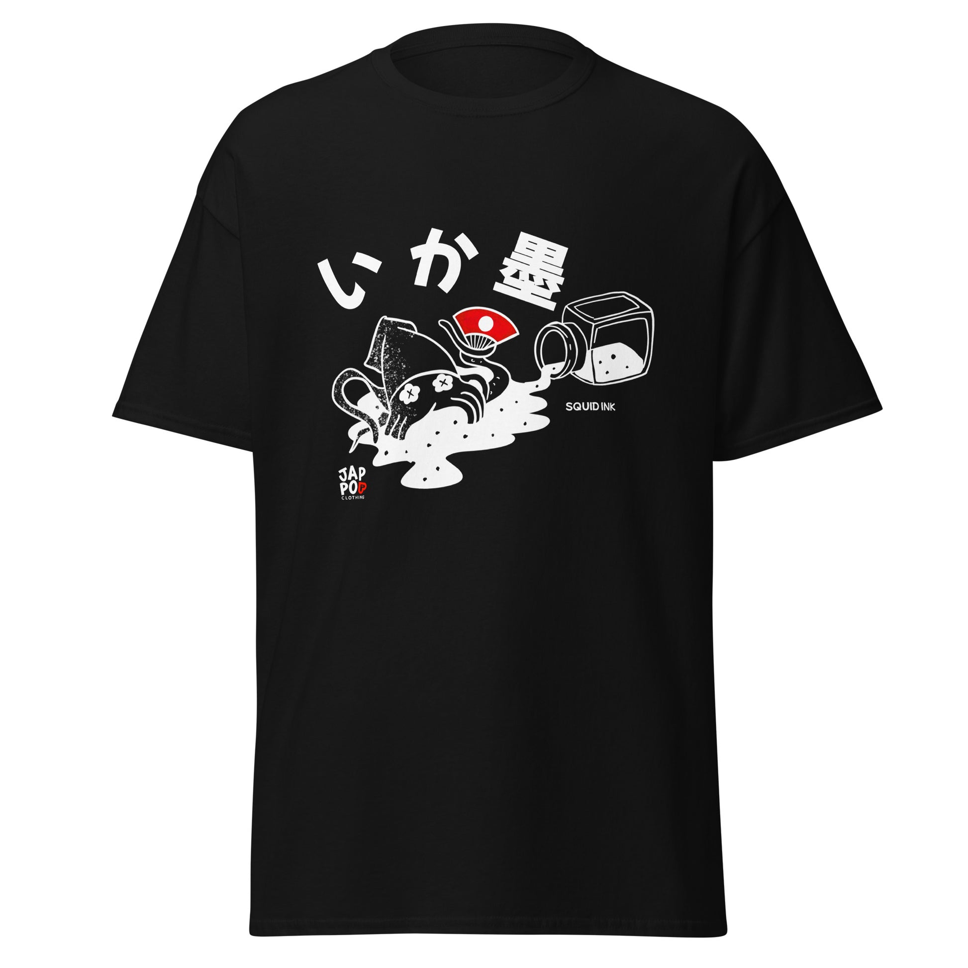 Unisex t-shirt featuring a bold illustration inspired by Japanese squid ink cuisine.