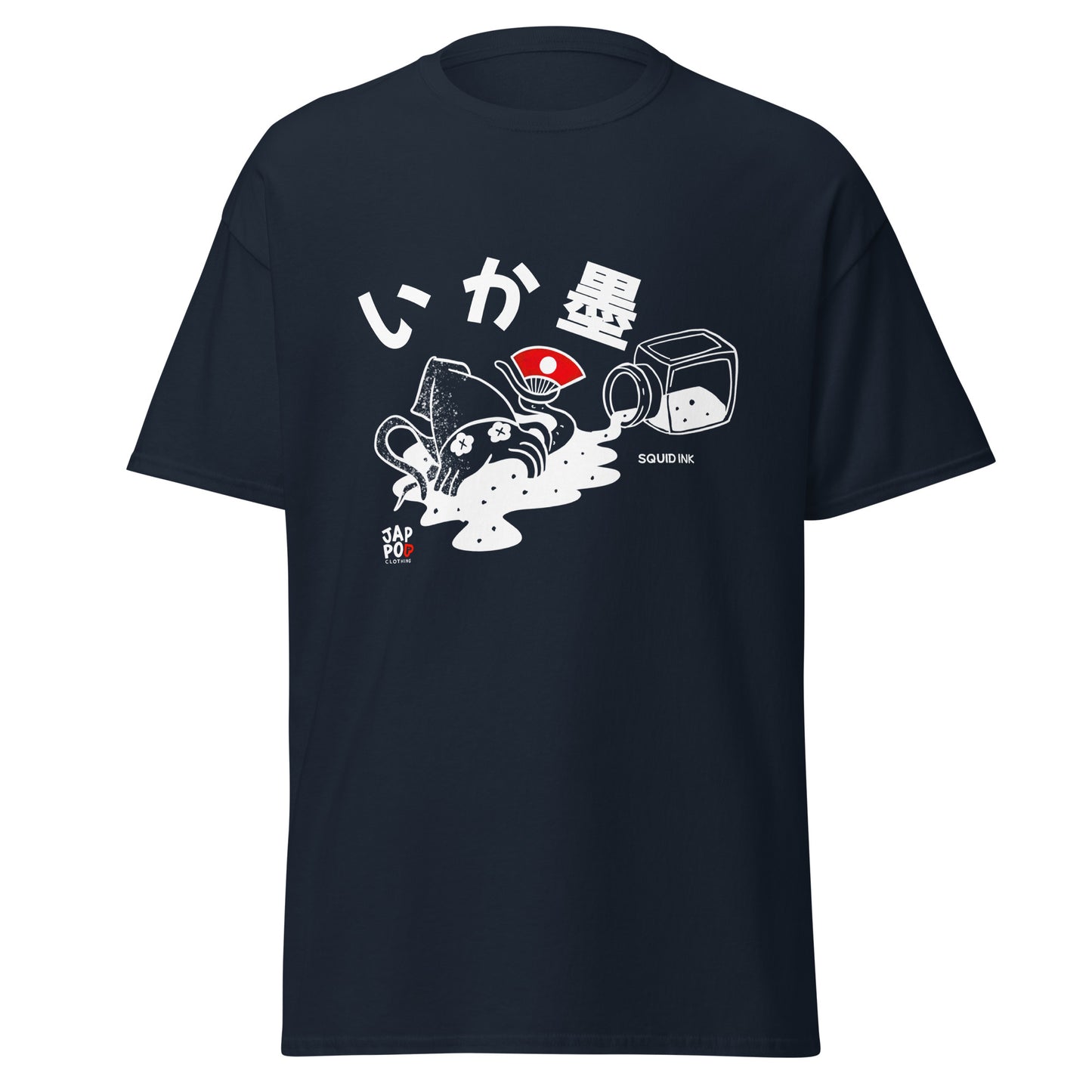 Unisex t-shirt featuring a bold illustration inspired by Japanese squid ink cuisine.