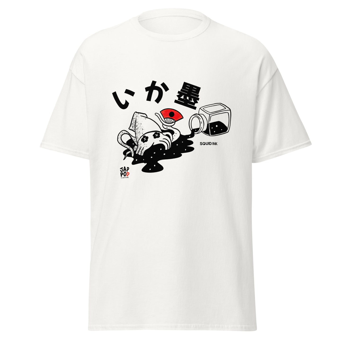 Unisex t-shirt featuring a bold illustration inspired by Japanese squid ink cuisine.