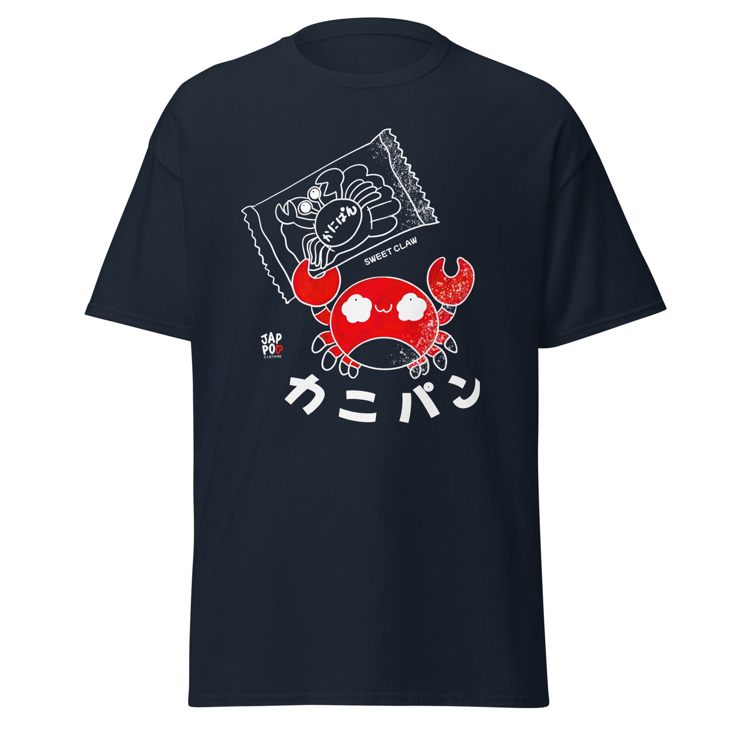 Unisex t-shirt featuring a playful illustration inspired by Japanese kani-pan sweet bread.