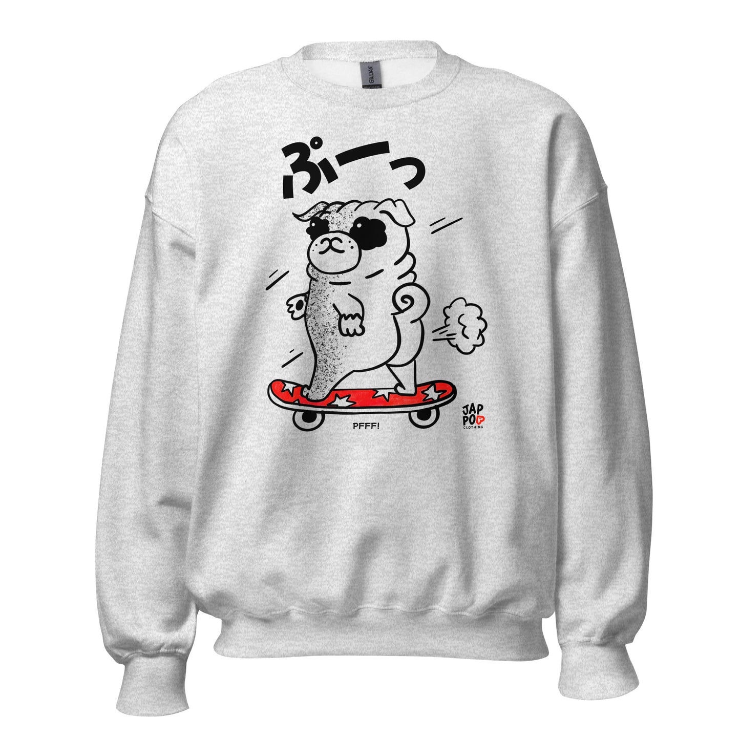 Unisex sweatshirt featuring a cute dog skateboarding with playful charm.