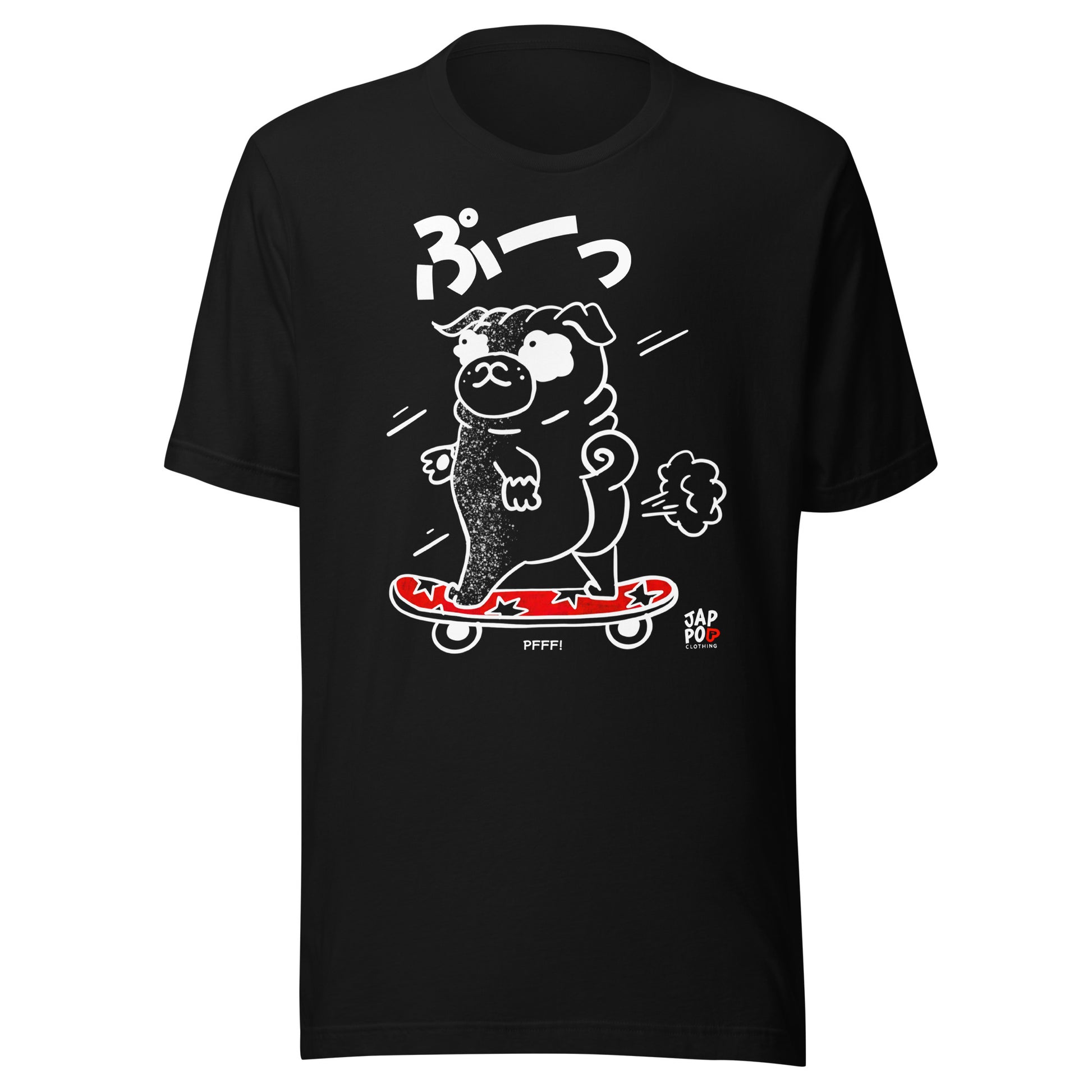 Unisex t-shirt featuring a playful dog riding a skateboard with humor.