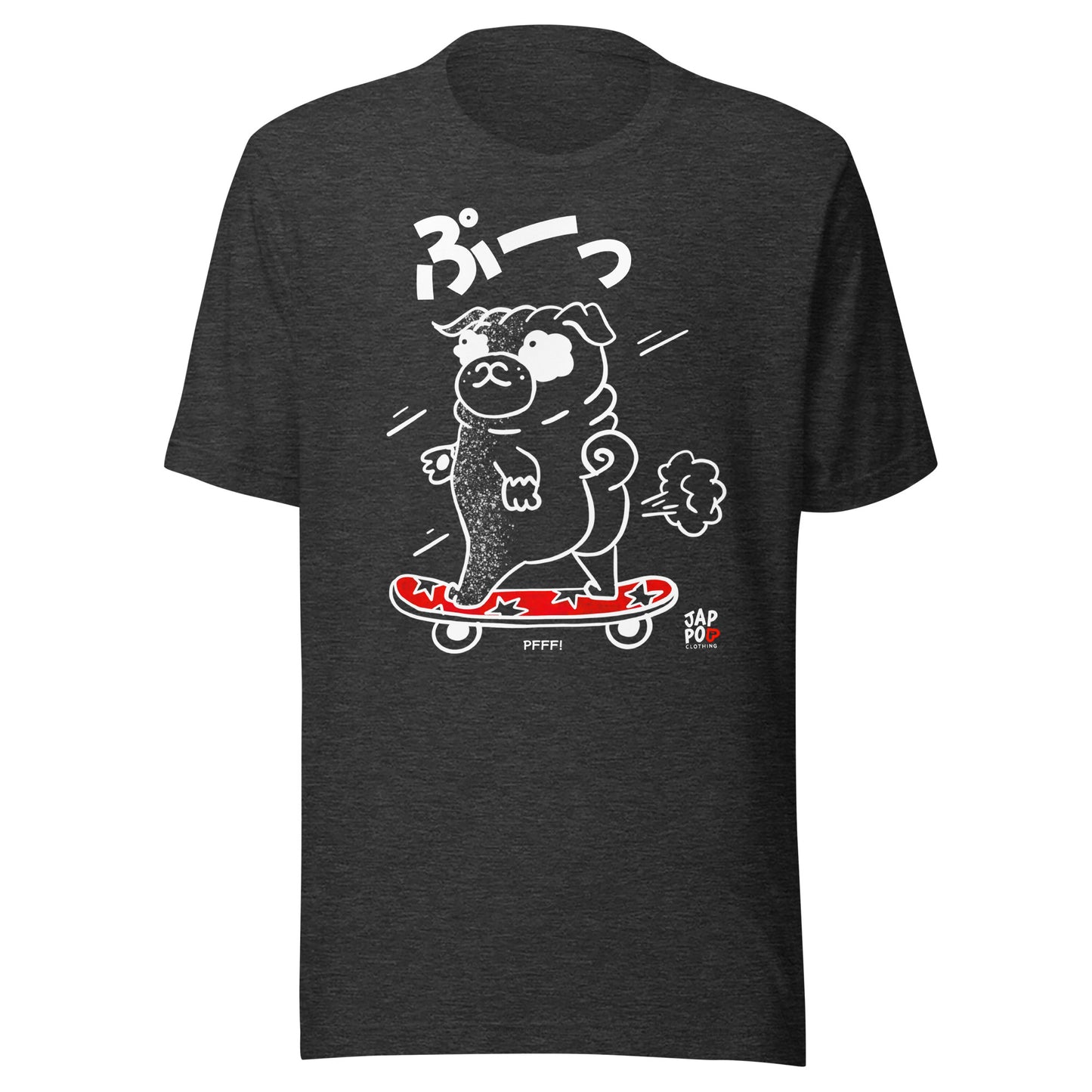 Unisex t-shirt featuring a playful dog riding a skateboard with humor.