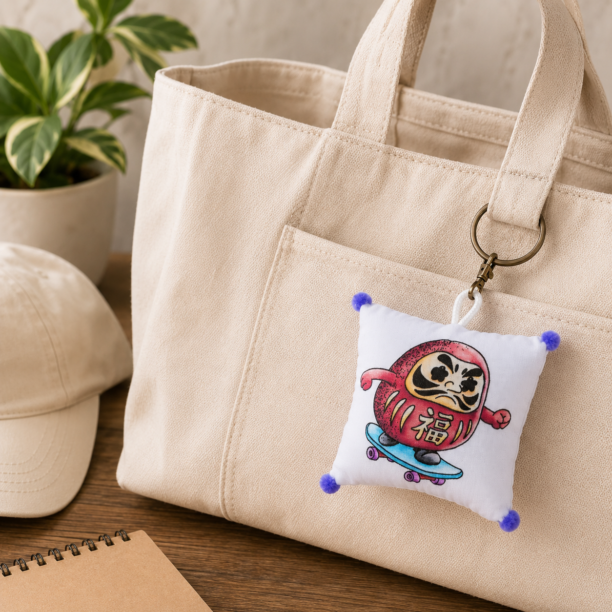 Daruma Skater | Zabuton Keychain