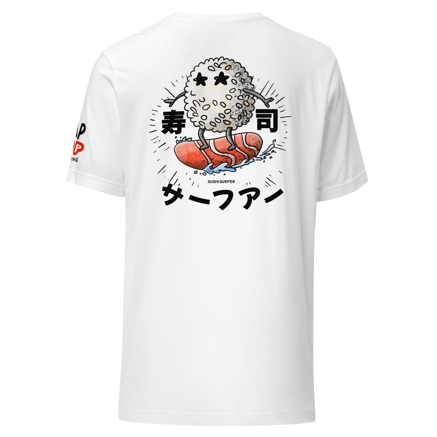 Sushi Surfer Japanese sushi graphic T-shirt by JapPop Clothing