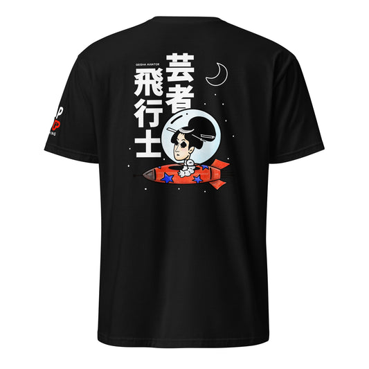 Geisha Aviator crop hoodie featuring an original JapPop character that blends traditional Japanese geisha-inspired style with a playful vintage aviation theme.