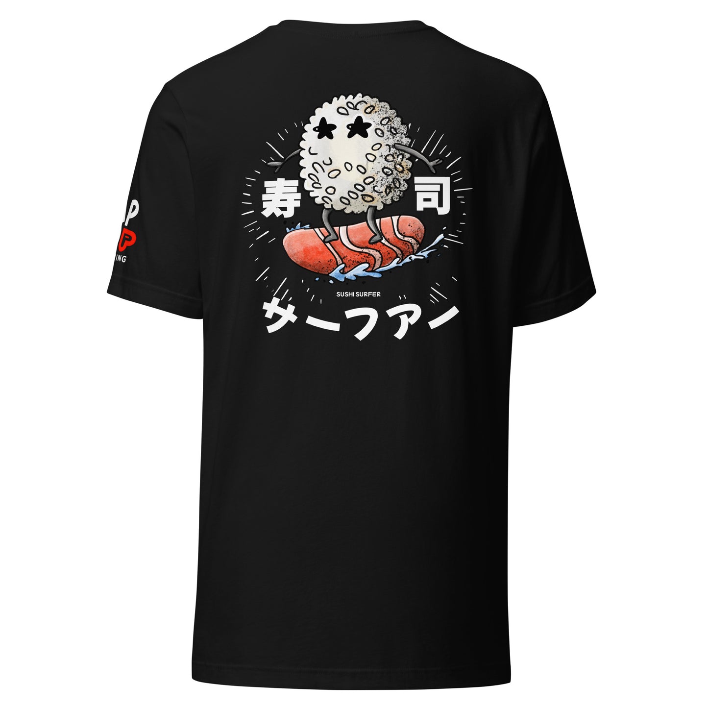 Sushi Surfer Japanese sushi graphic T-shirt by JapPop Clothing